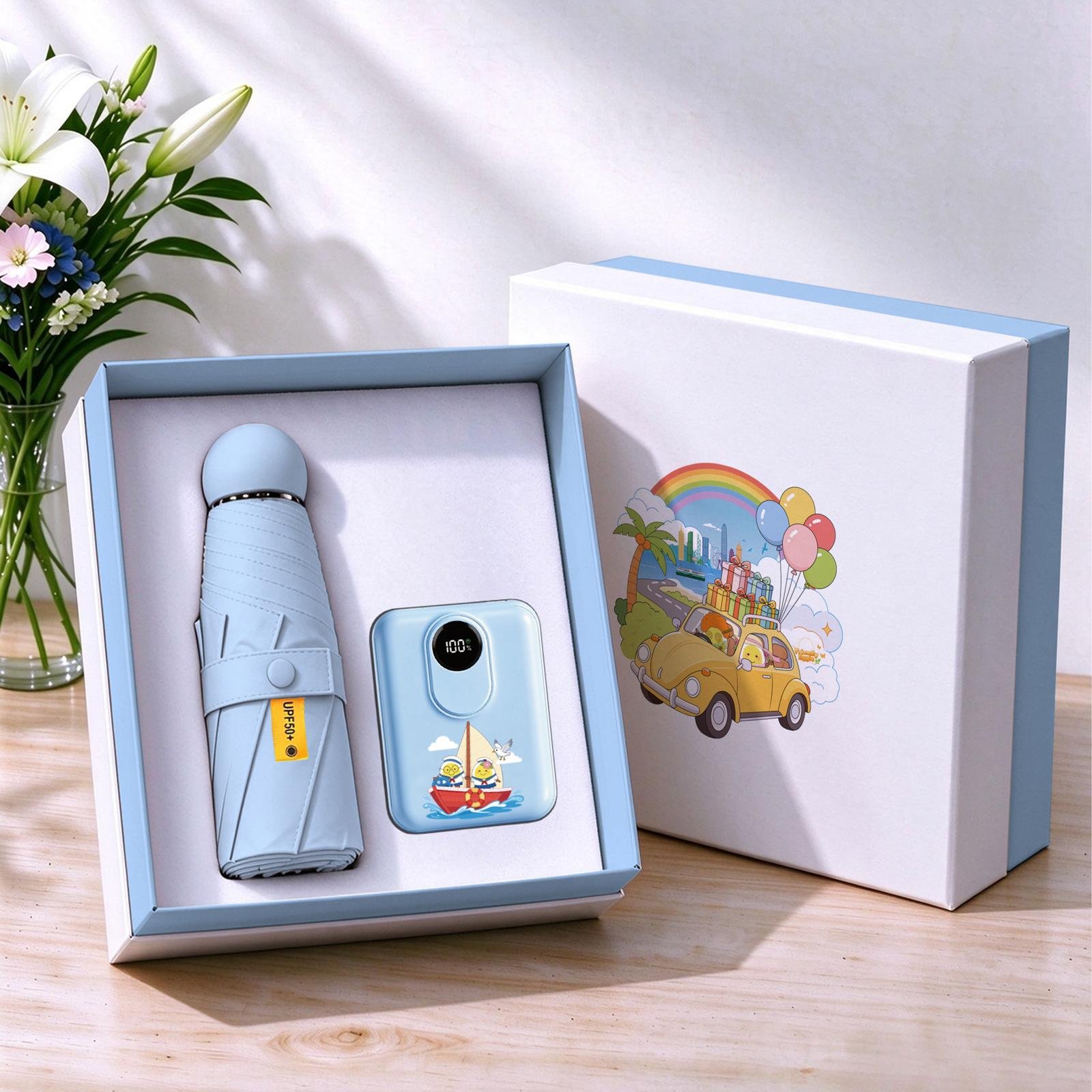 【蛋仔派對限定】蛋仔家族晴雨傘×行動電源時尚禮盒 —— 你的全天候萌趣出行守護者! - 影像 2